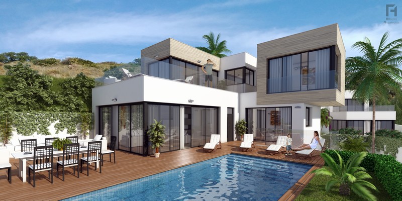 Brand new contemporary villas in the Mijas area at prices from 399,000 Euros